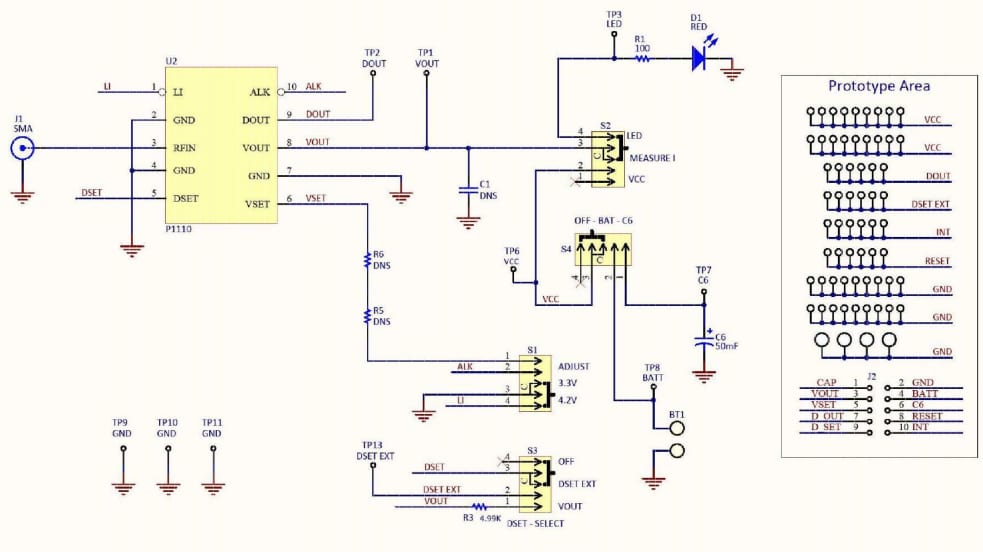 Schematic - Powercast P1110-EVB-PS Evaluation Board